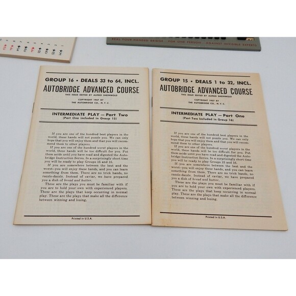 AutoBridge Play-Yourself Bridge Game PGA Advanced Set 1957 By Actual Play - Picture 6 of 10